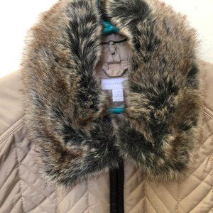 CHARTER CLUB WOMEN'S VEST with Fur Collar